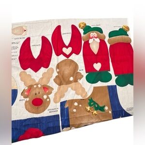 NEW Spring Industries‎ NICK OF TIME 3-D Christmas Stocking Fabric Panel Makes 2